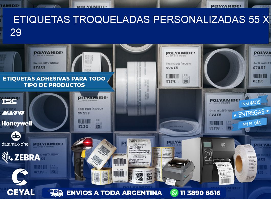 ETIQUETAS TROQUELADAS PERSONALIZADAS 55 x 29
