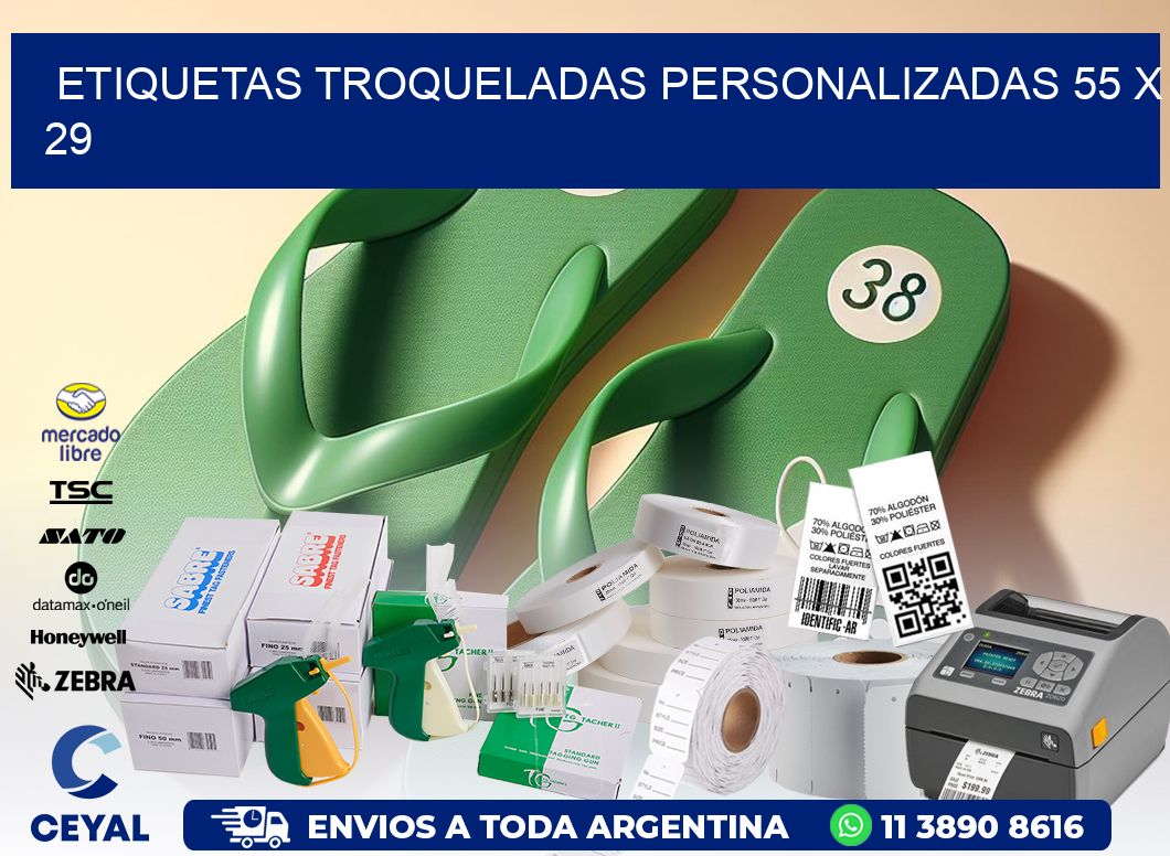 ETIQUETAS TROQUELADAS PERSONALIZADAS 55 x 29