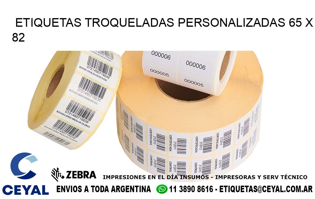 ETIQUETAS TROQUELADAS PERSONALIZADAS 65 x 82