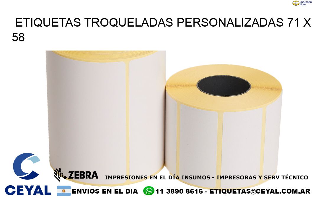 ETIQUETAS TROQUELADAS PERSONALIZADAS 71 x 58