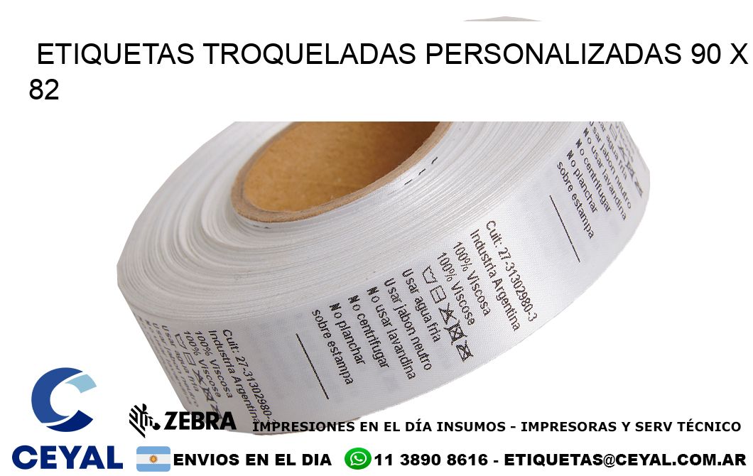 ETIQUETAS TROQUELADAS PERSONALIZADAS 90 x 82