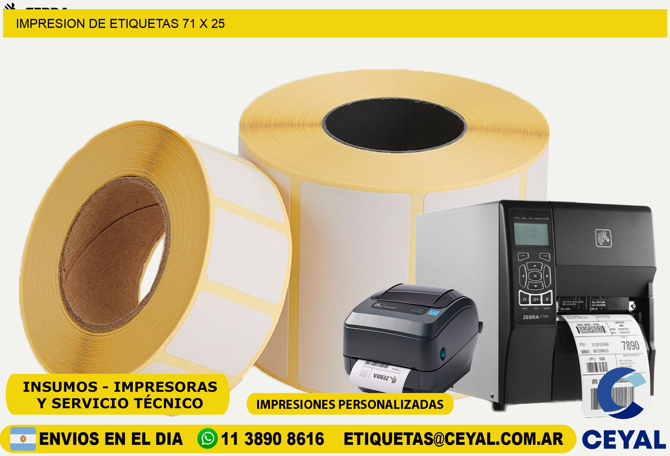 IMPRESION DE ETIQUETAS 71 x 25