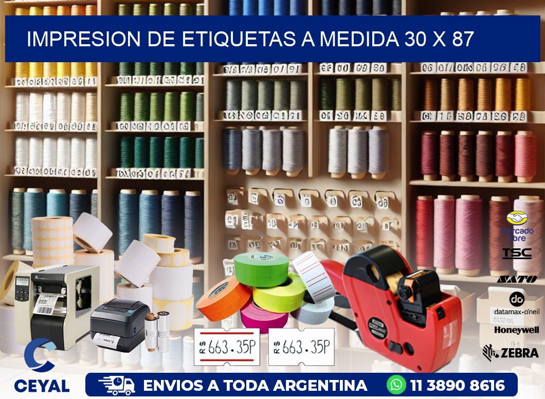 IMPRESION DE ETIQUETAS A MEDIDA 30 x 87