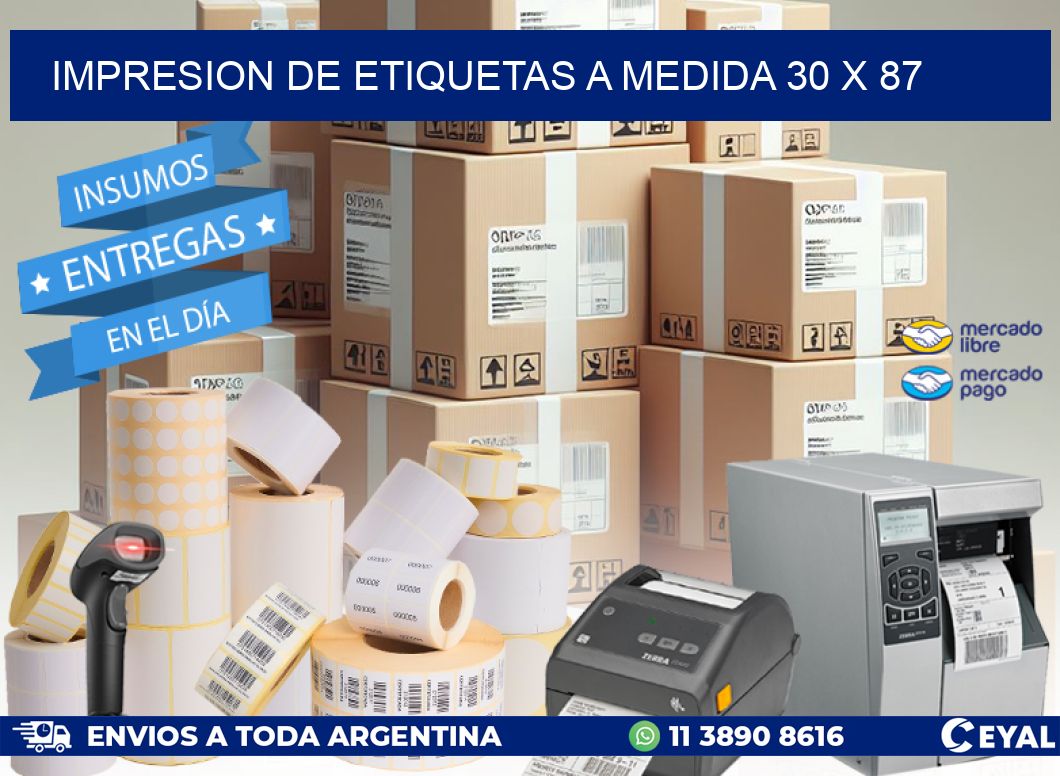 IMPRESION DE ETIQUETAS A MEDIDA 30 x 87