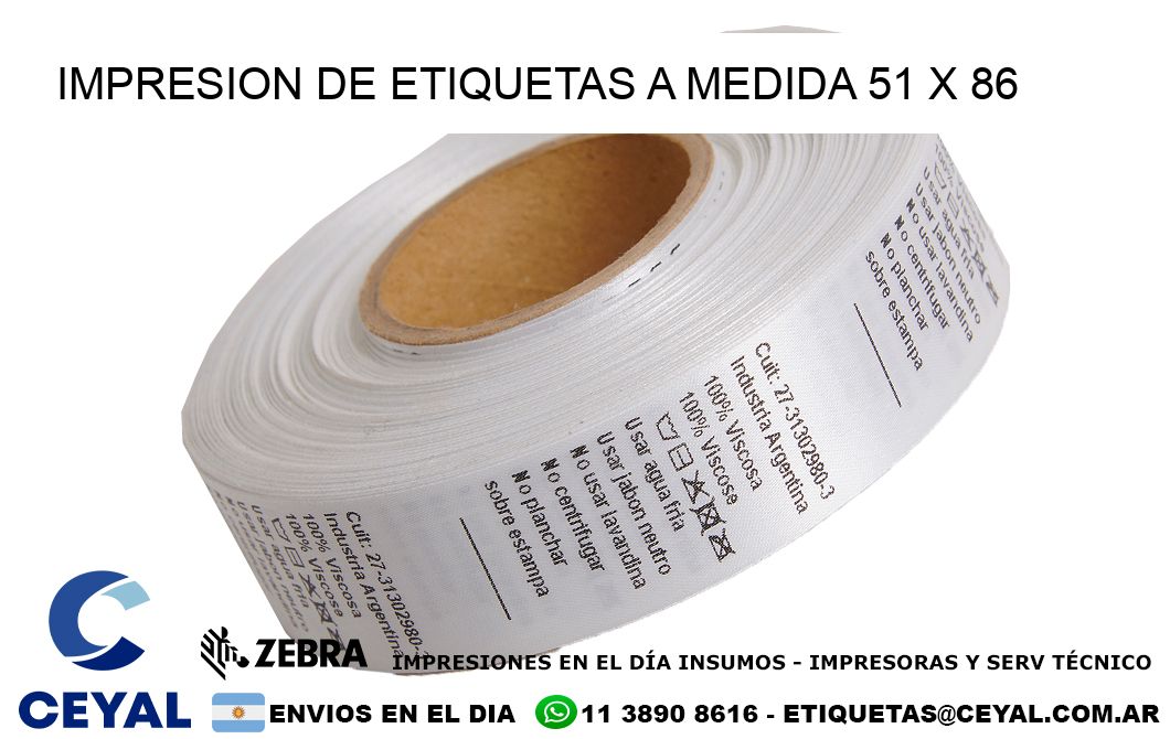 IMPRESION DE ETIQUETAS A MEDIDA 51 x 86