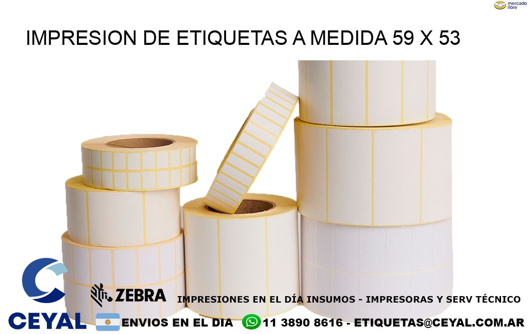 IMPRESION DE ETIQUETAS A MEDIDA 59 x 53