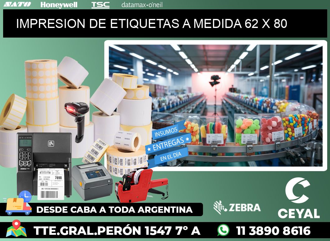 IMPRESION DE ETIQUETAS A MEDIDA 62 x 80