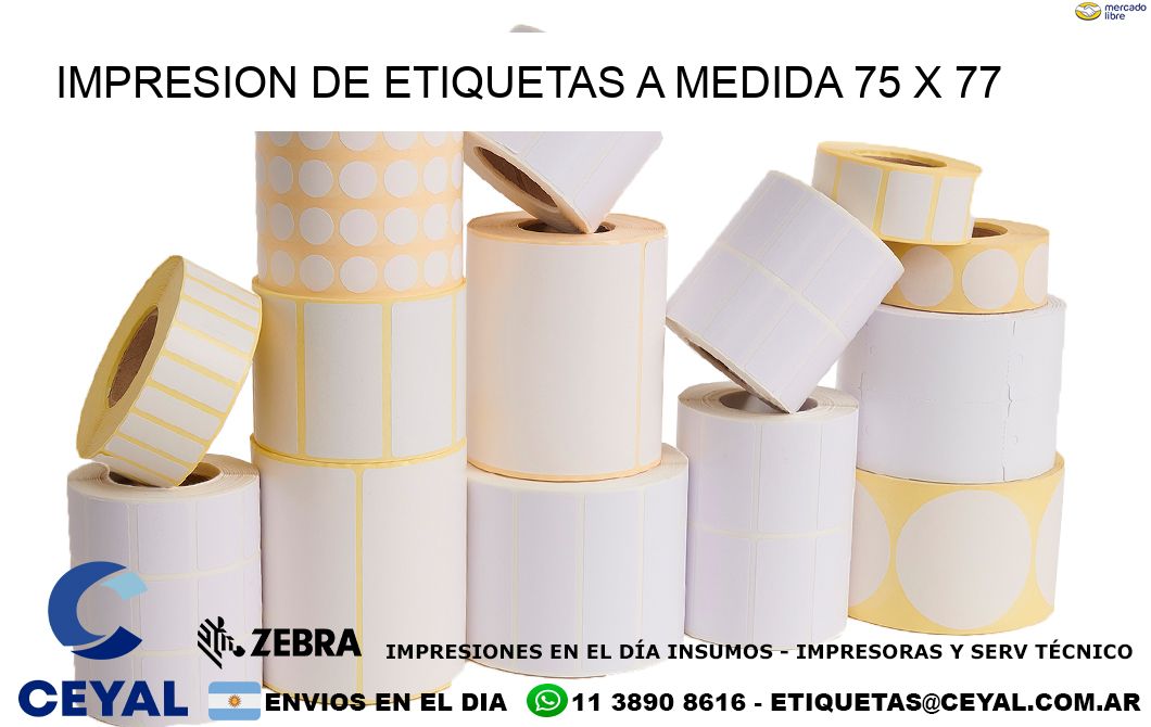 IMPRESION DE ETIQUETAS A MEDIDA 75 x 77