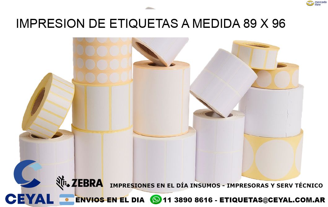 IMPRESION DE ETIQUETAS A MEDIDA 89 x 96