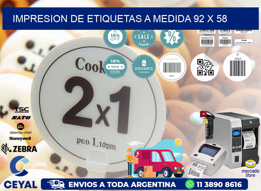 IMPRESION DE ETIQUETAS A MEDIDA 92 x 58