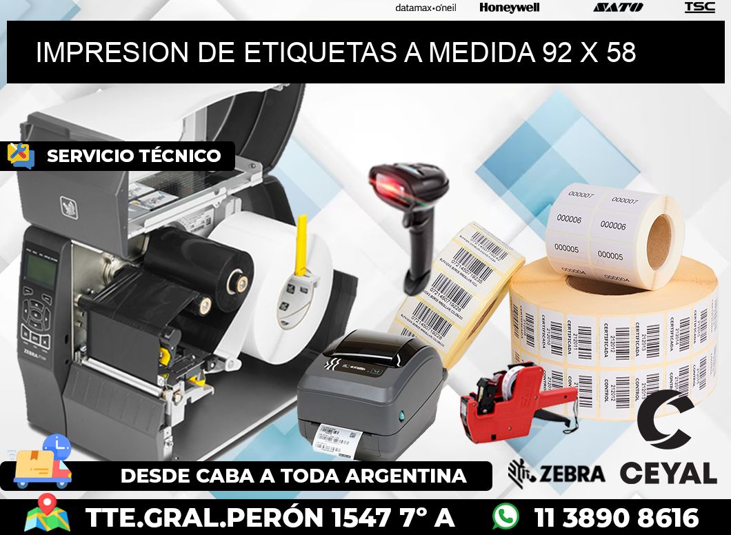 IMPRESION DE ETIQUETAS A MEDIDA 92 x 58