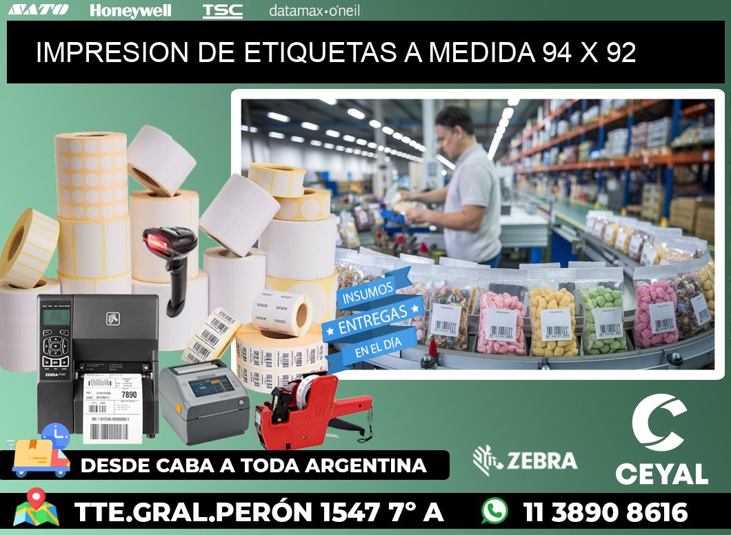 IMPRESION DE ETIQUETAS A MEDIDA 94 x 92
