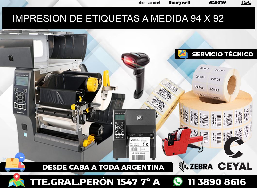 IMPRESION DE ETIQUETAS A MEDIDA 94 x 92