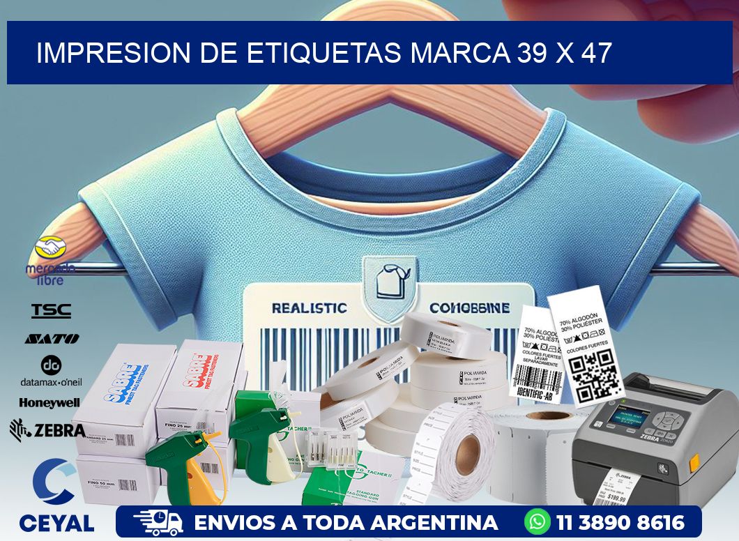 IMPRESION DE ETIQUETAS MARCA 39 x 47