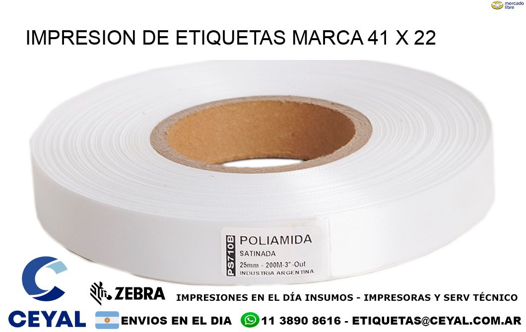 IMPRESION DE ETIQUETAS MARCA 41 x 22
