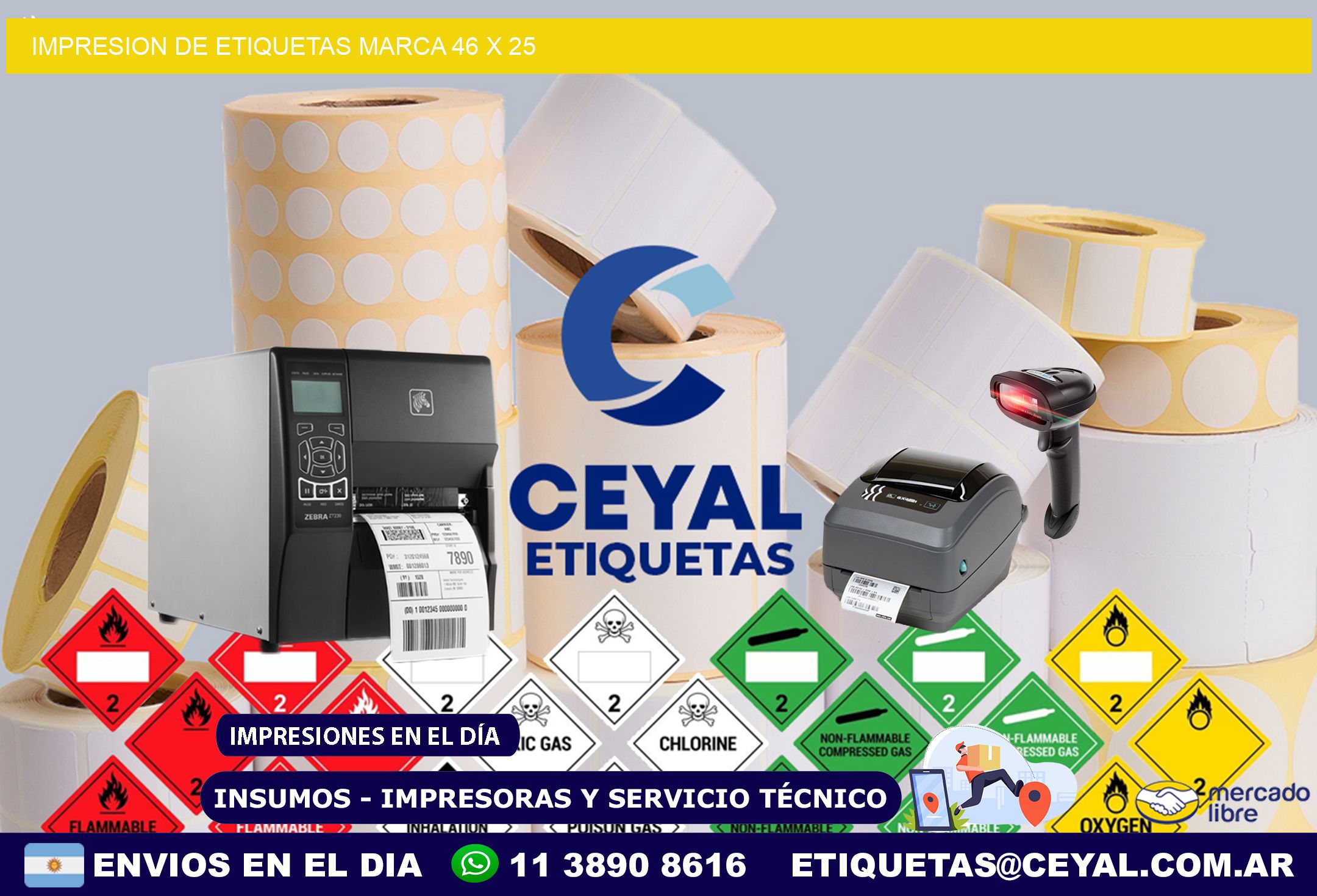 IMPRESION DE ETIQUETAS MARCA 46 x 25