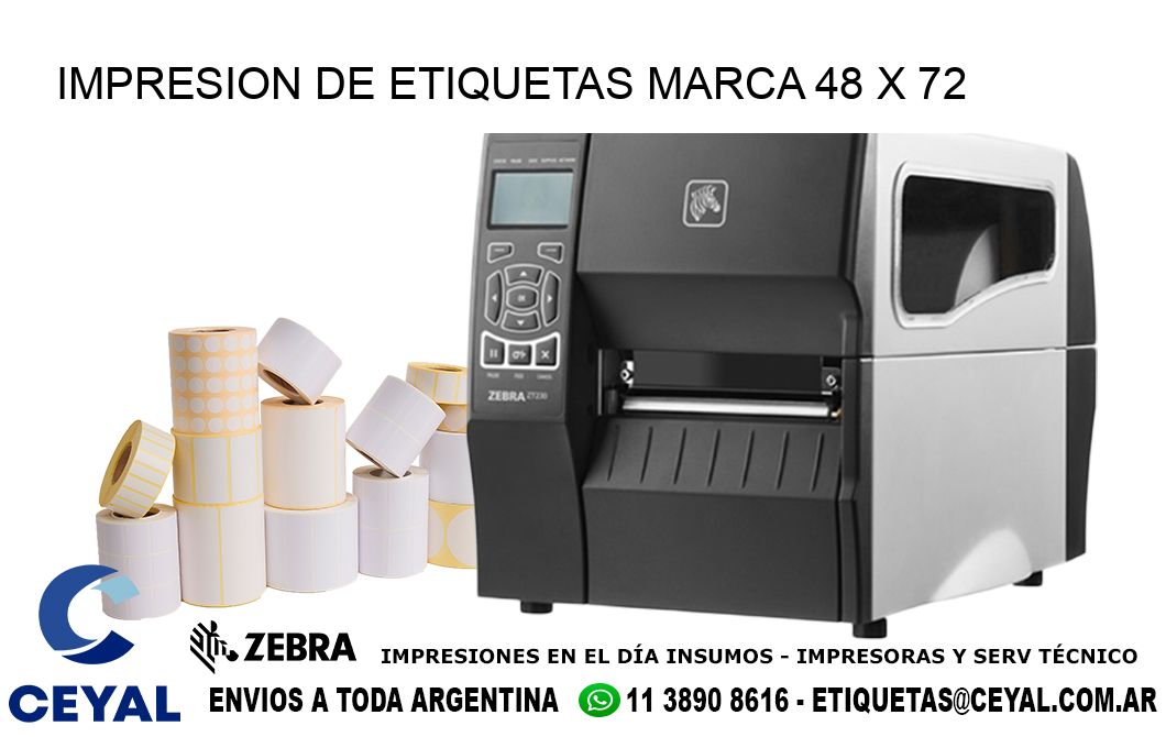 IMPRESION DE ETIQUETAS MARCA 48 x 72