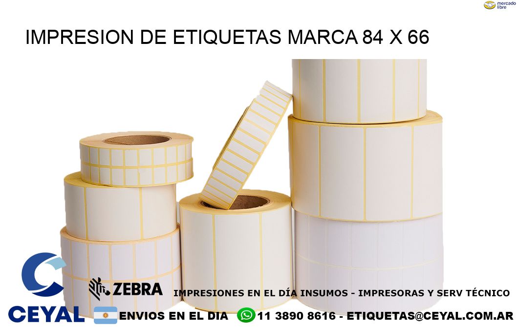IMPRESION DE ETIQUETAS MARCA 84 x 66