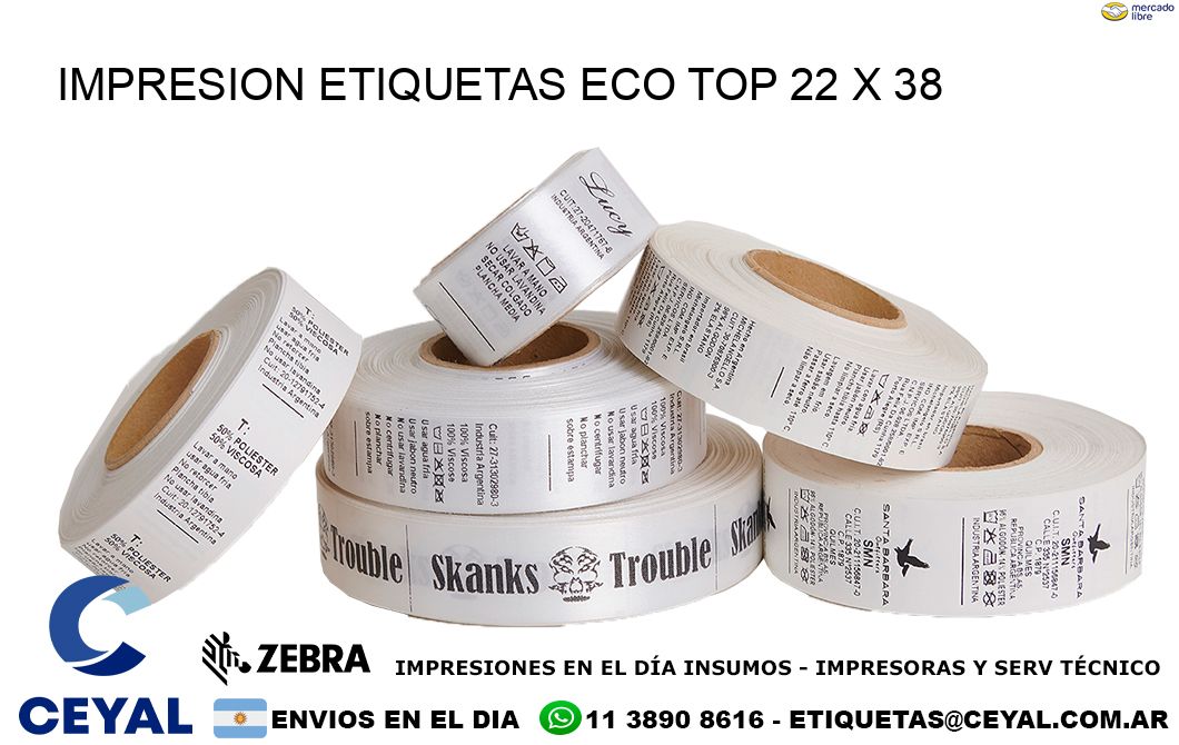 IMPRESION ETIQUETAS ECO TOP 22 x 38