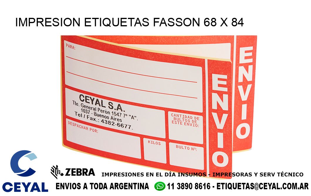 IMPRESION ETIQUETAS FASSON 68 x 84
