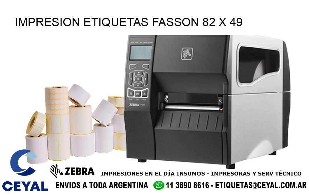 IMPRESION ETIQUETAS FASSON 82 x 49
