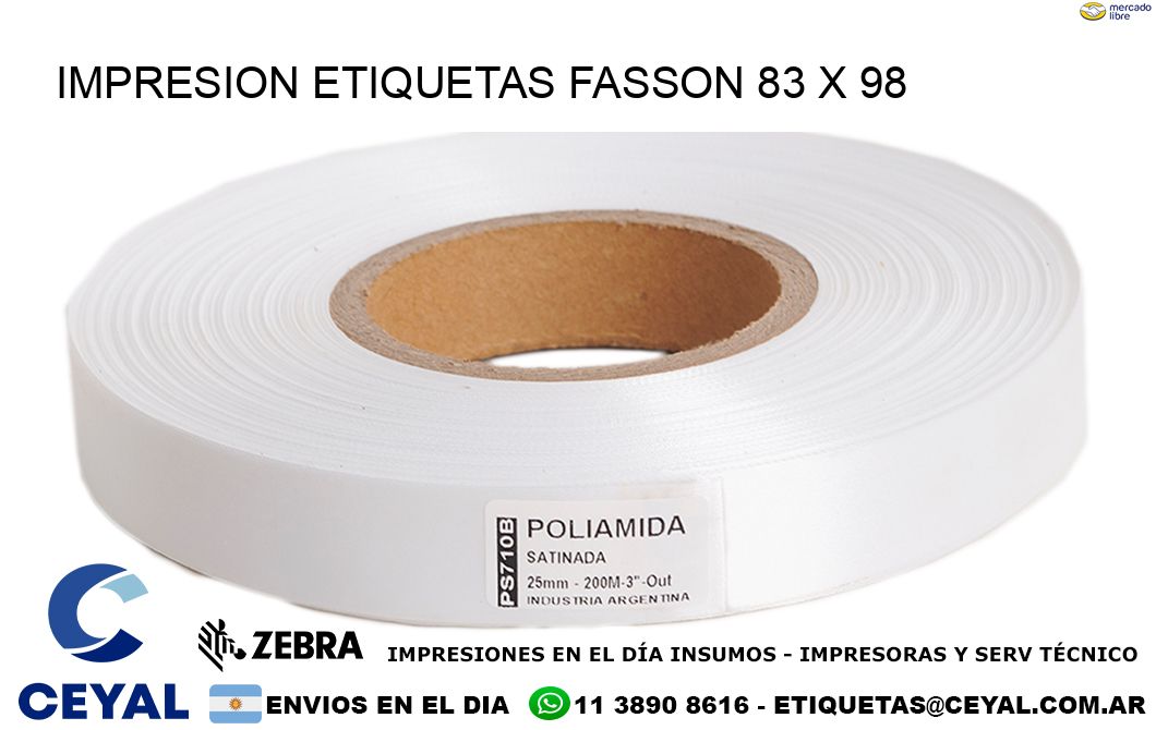IMPRESION ETIQUETAS FASSON 83 x 98