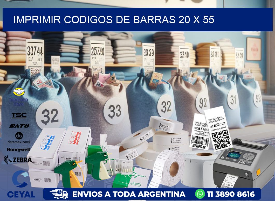 IMPRIMIR CODIGOS DE BARRAS 20 x 55