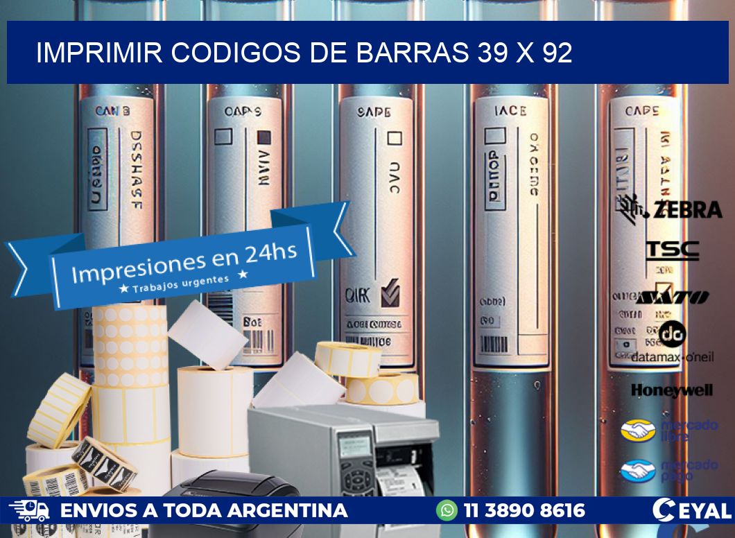 IMPRIMIR CODIGOS DE BARRAS 39 x 92