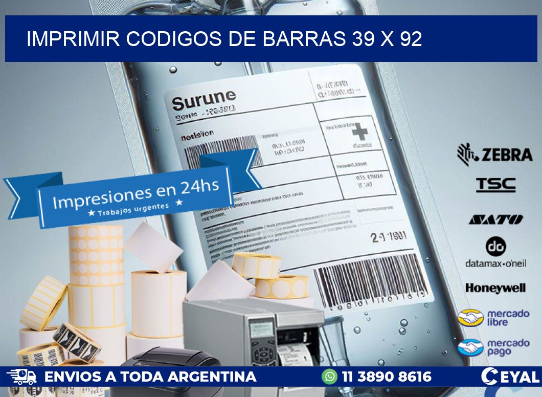 IMPRIMIR CODIGOS DE BARRAS 39 x 92