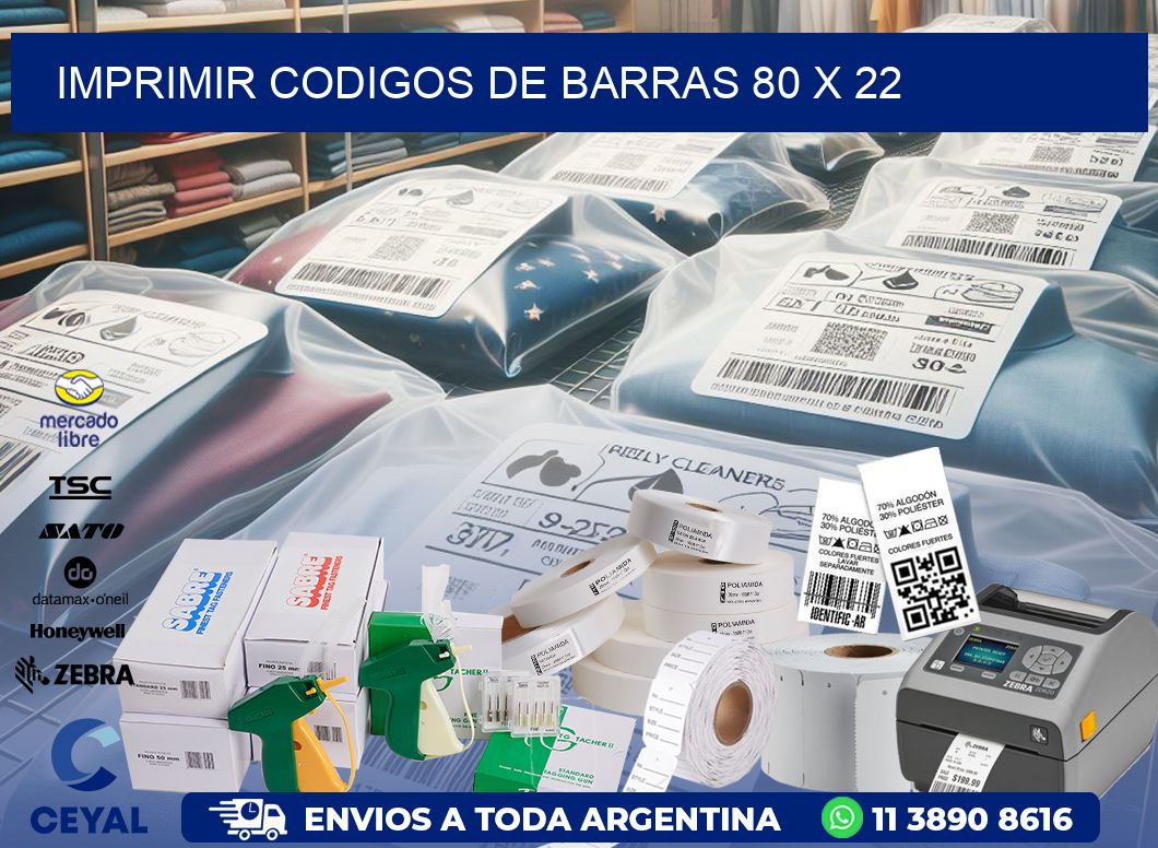 IMPRIMIR CODIGOS DE BARRAS 80 x 22