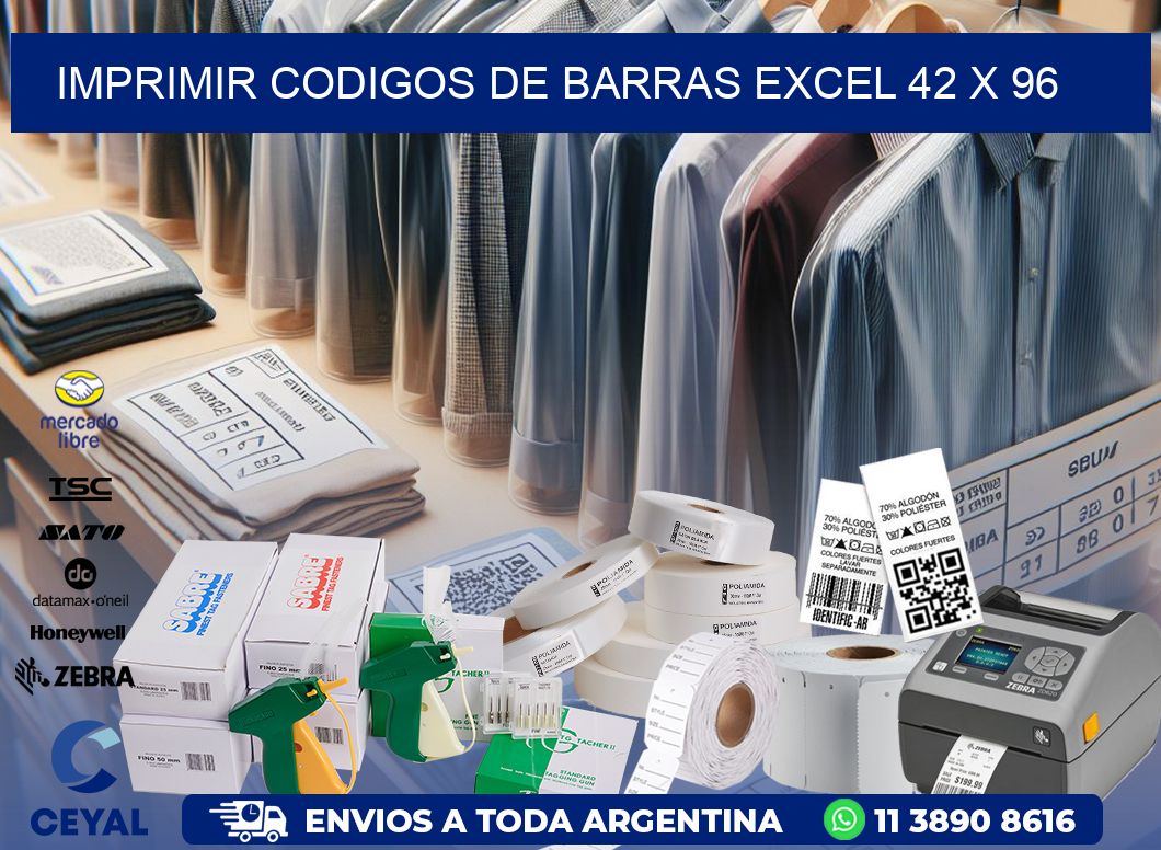 IMPRIMIR CODIGOS DE BARRAS EXCEL 42 x 96