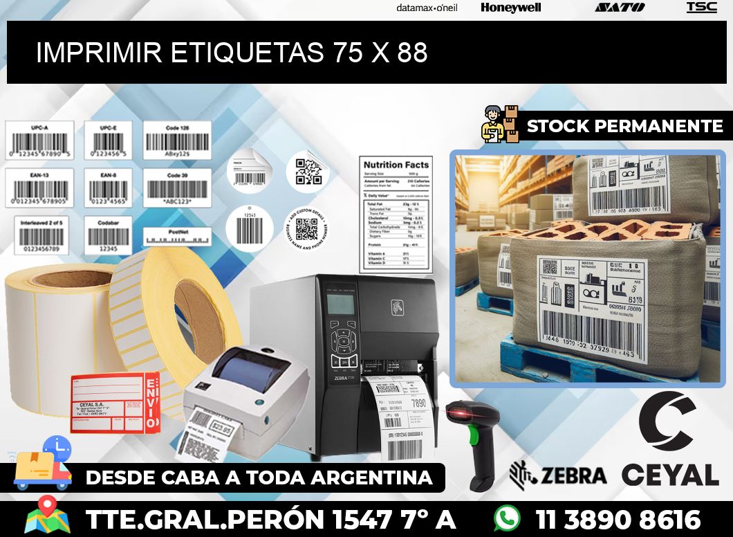 IMPRIMIR ETIQUETAS 75 x 88