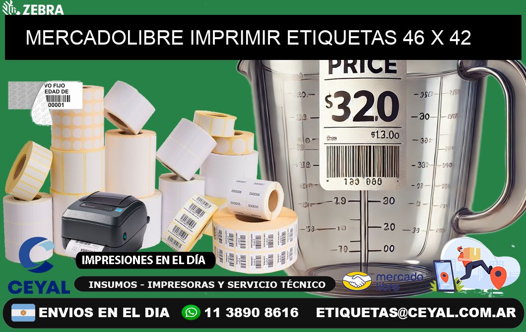MERCADOLIBRE IMPRIMIR ETIQUETAS 46 x 42