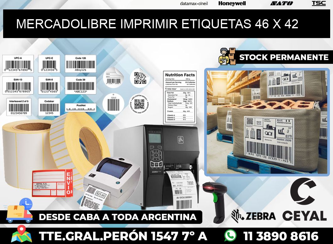 MERCADOLIBRE IMPRIMIR ETIQUETAS 46 x 42