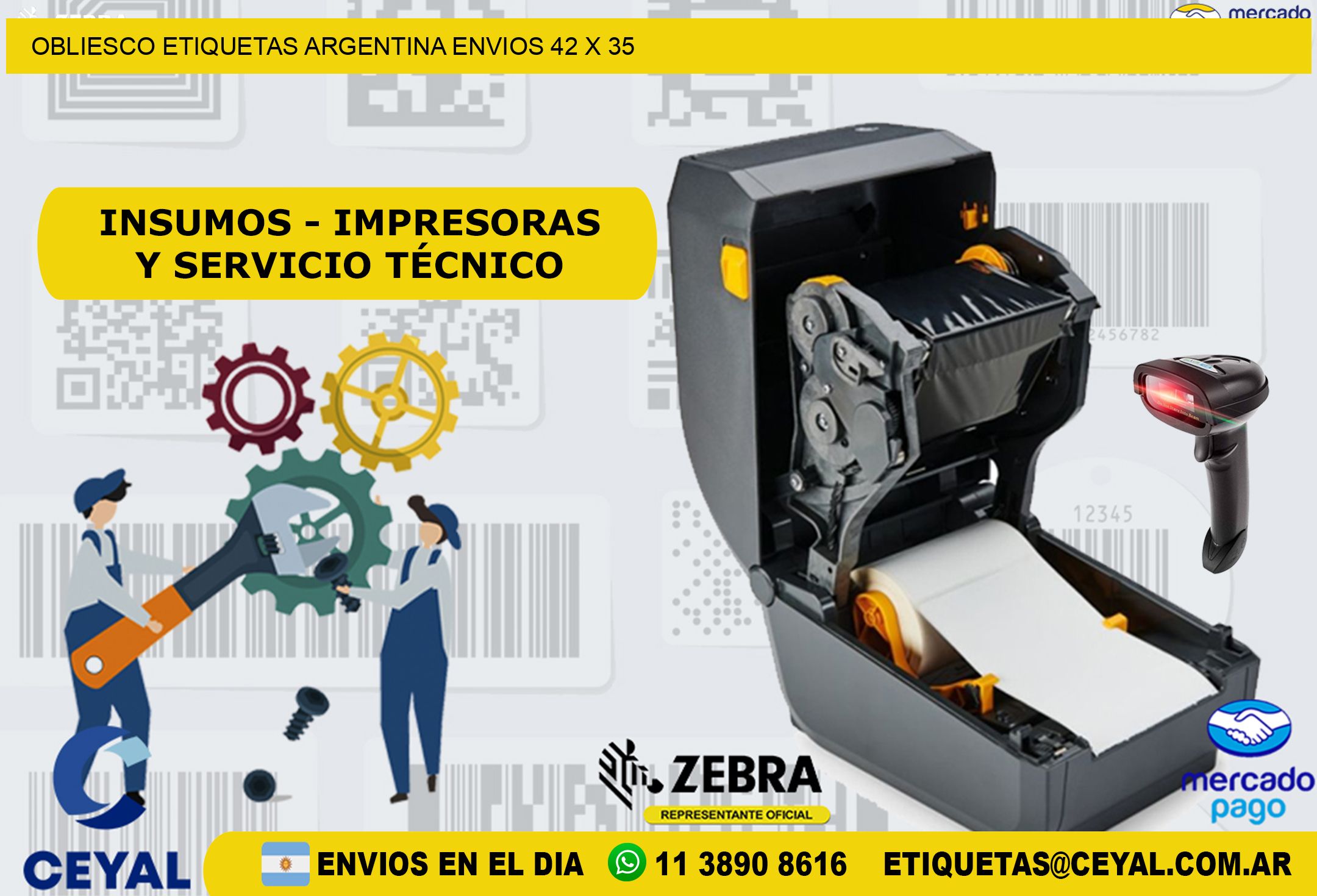 OBLIESCO ETIQUETAS ARGENTINA ENVIOS 42 x 35