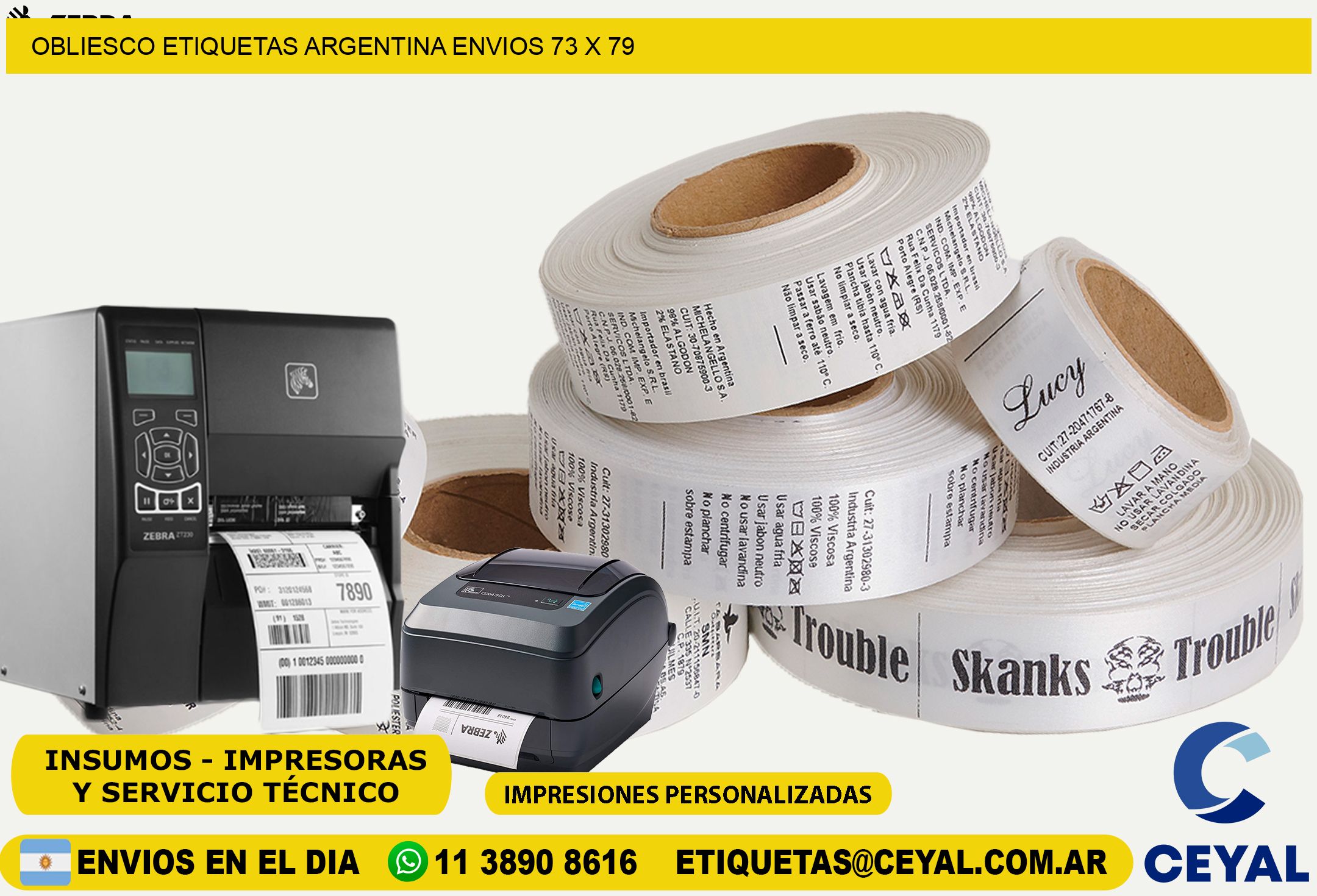 OBLIESCO ETIQUETAS ARGENTINA ENVIOS 73 x 79