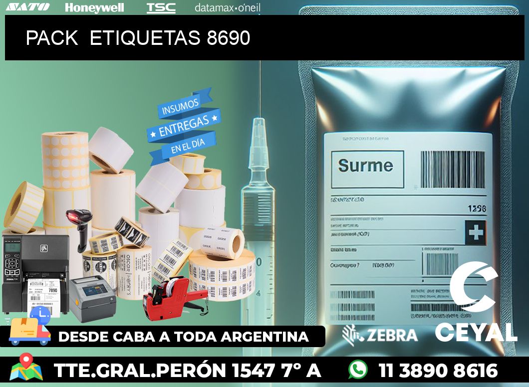 PACK  ETIQUETAS 8690