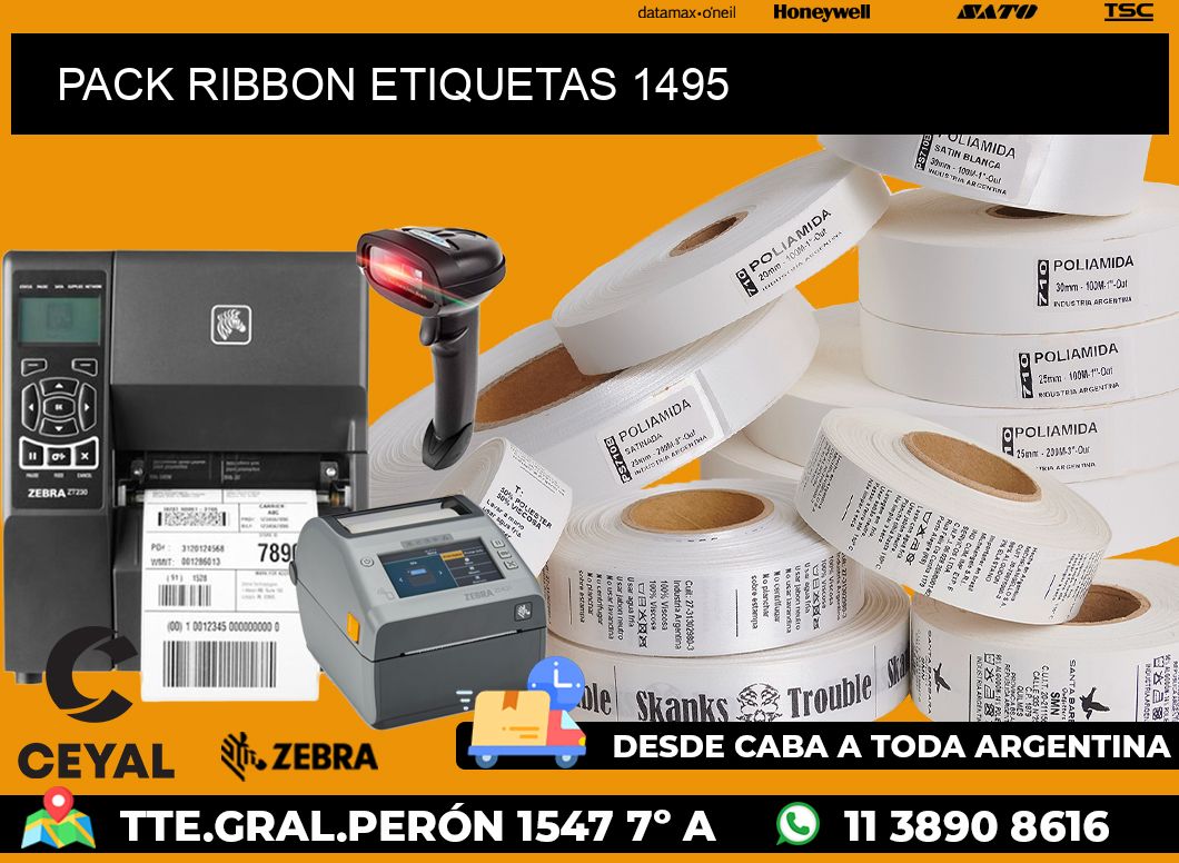 PACK RIBBON ETIQUETAS 1495