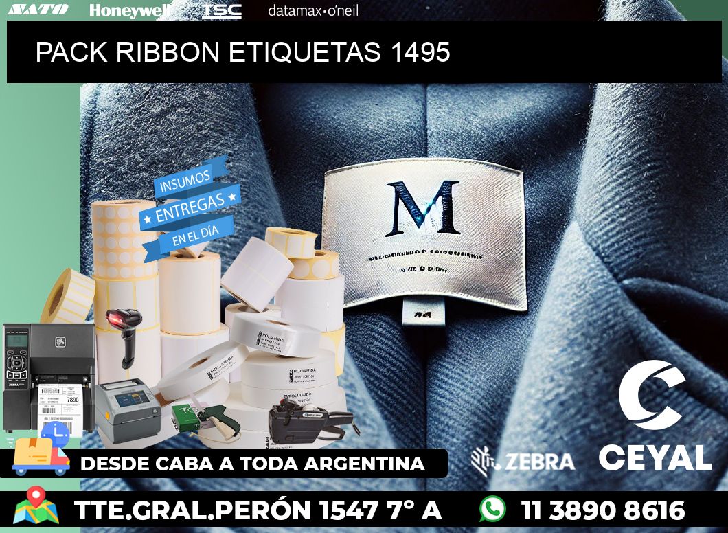 PACK RIBBON ETIQUETAS 1495
