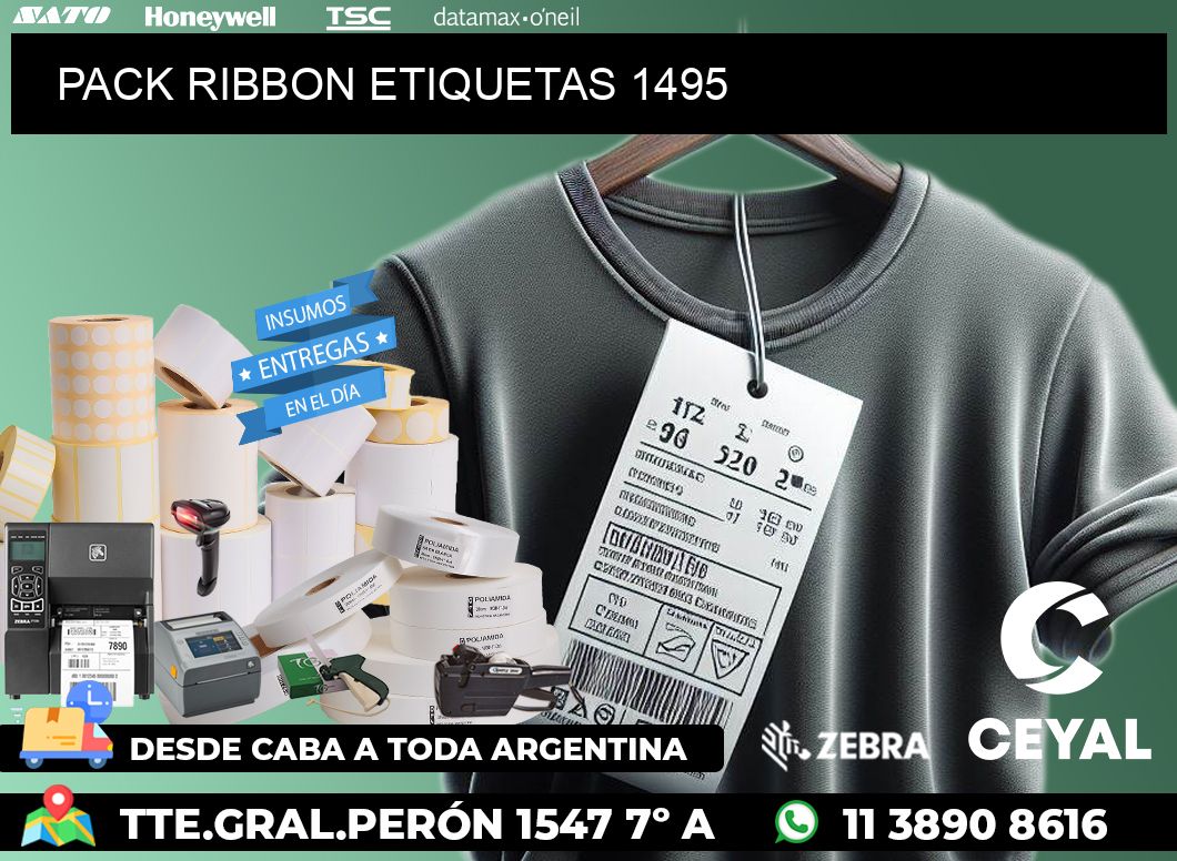 PACK RIBBON ETIQUETAS 1495