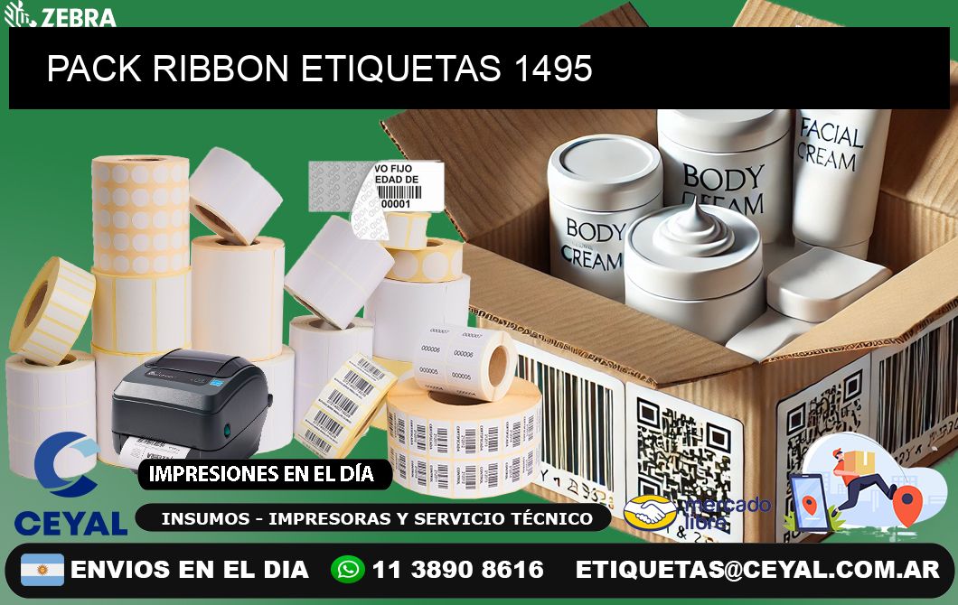 PACK RIBBON ETIQUETAS 1495