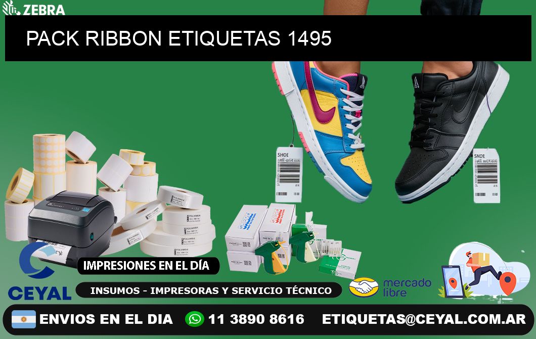 PACK RIBBON ETIQUETAS 1495