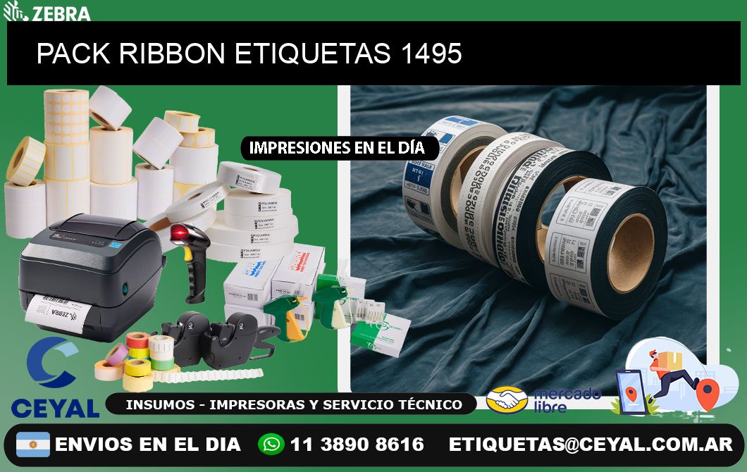 PACK RIBBON ETIQUETAS 1495