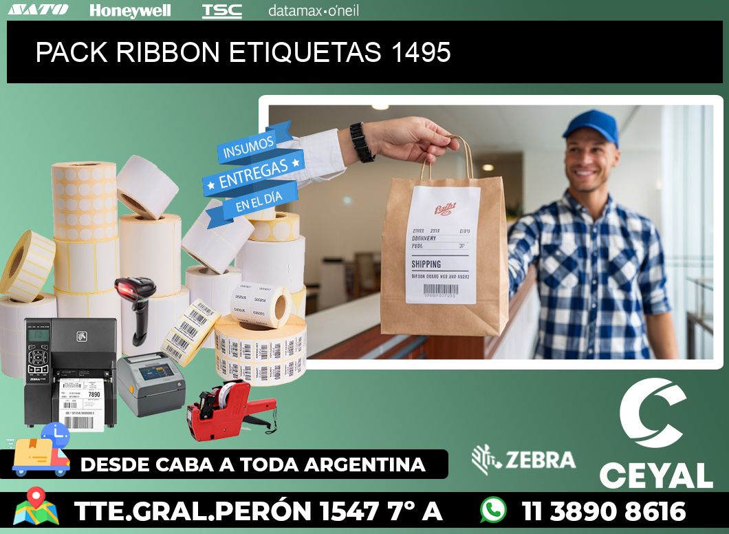 PACK RIBBON ETIQUETAS 1495