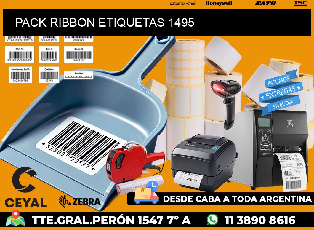 PACK RIBBON ETIQUETAS 1495