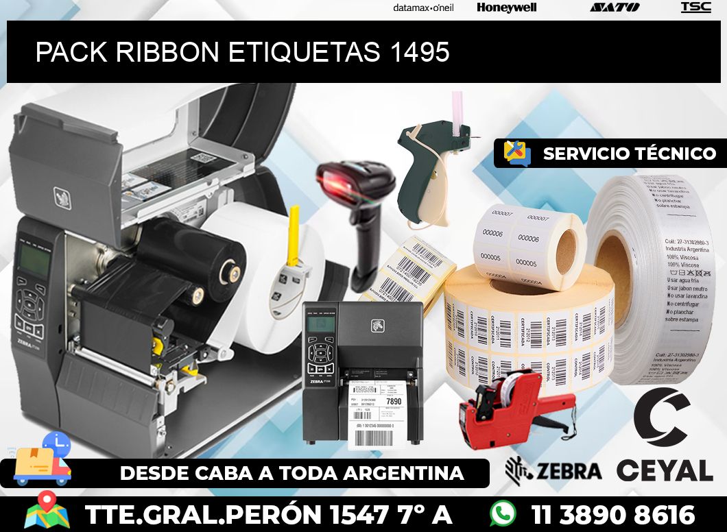 PACK RIBBON ETIQUETAS 1495