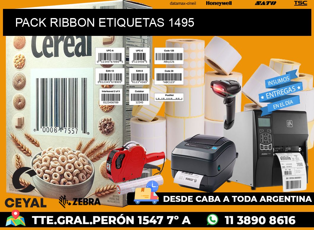 PACK RIBBON ETIQUETAS 1495