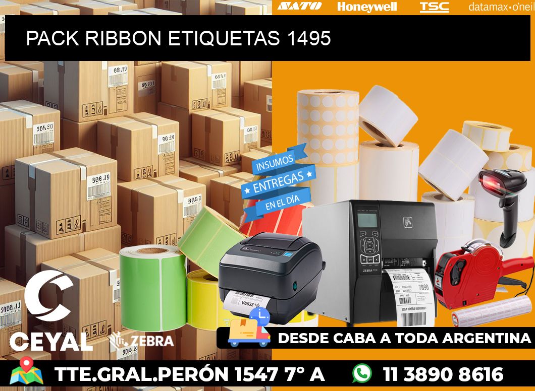 PACK RIBBON ETIQUETAS 1495