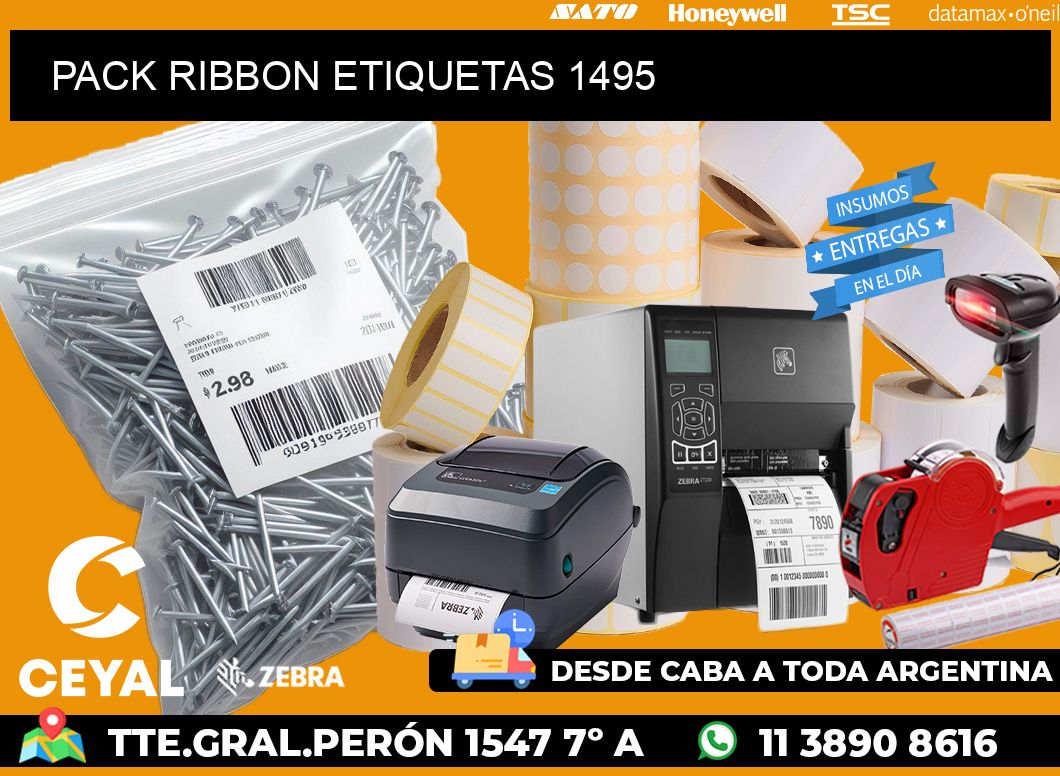 PACK RIBBON ETIQUETAS 1495