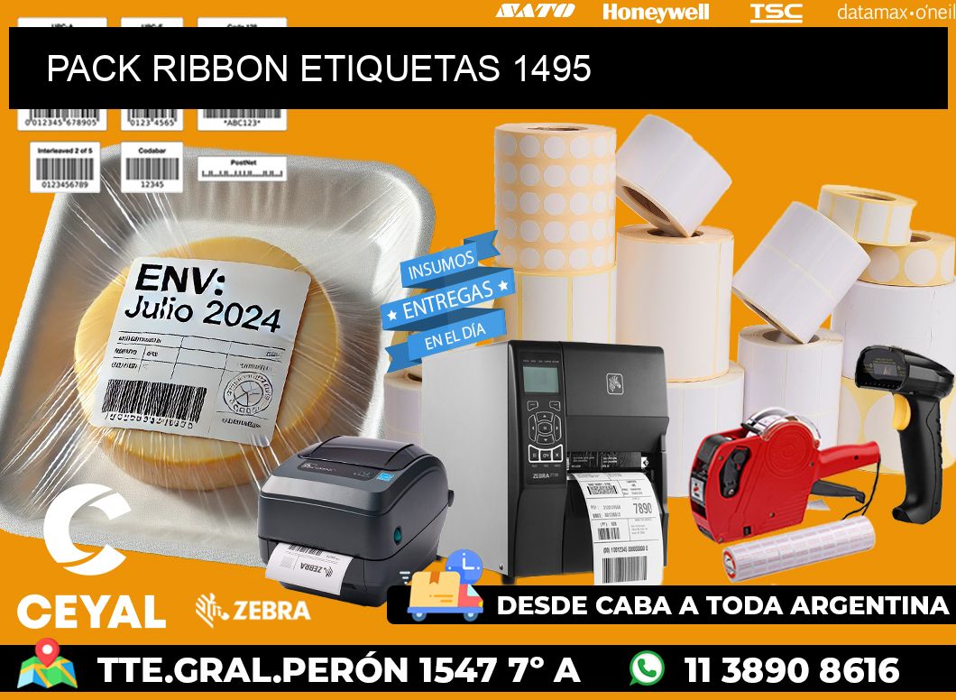 PACK RIBBON ETIQUETAS 1495